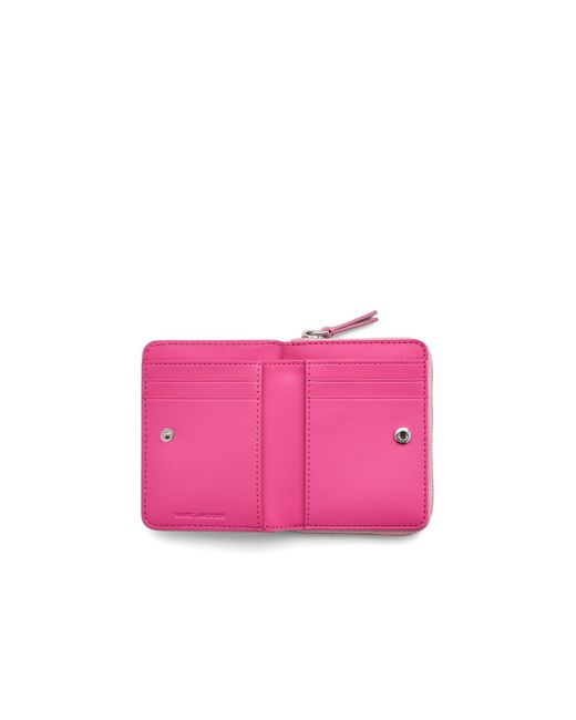 Marc Jacobs Pink Logo Printed Zipped Mini Compact Wallet