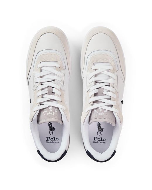 Polo Ralph Lauren White Solid Color Court Trainers for men