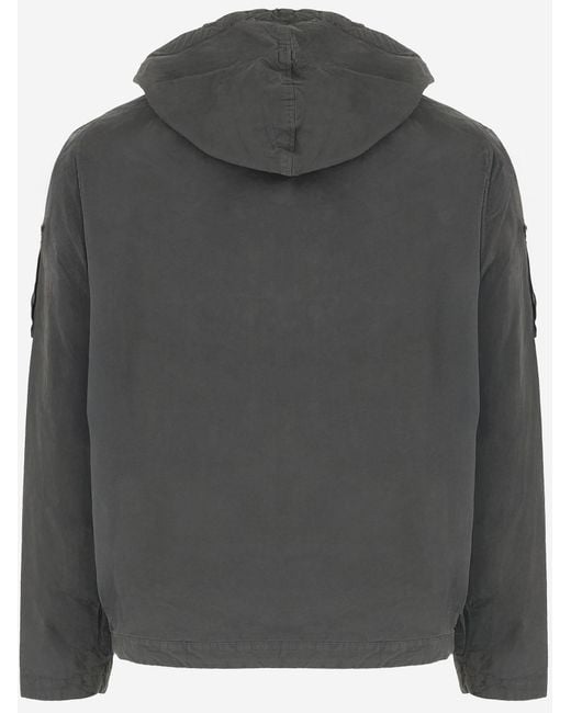 C P Company Gray Micro Reps Lens Hooded Jacket for men