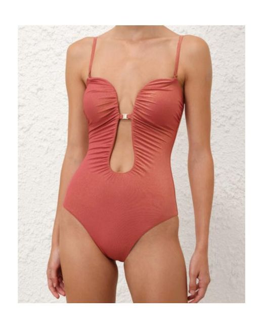 Zimmermann Red Rhiannon Deep Plunge 1Pc