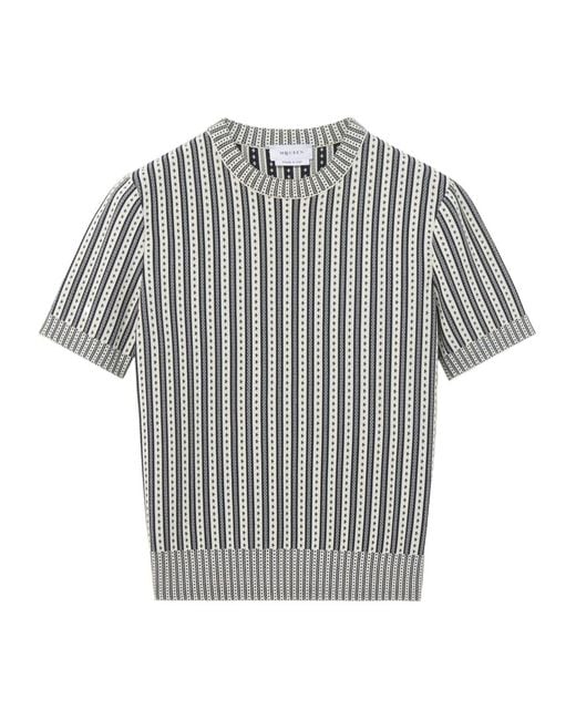 McQueen Gray Striped Knit Top