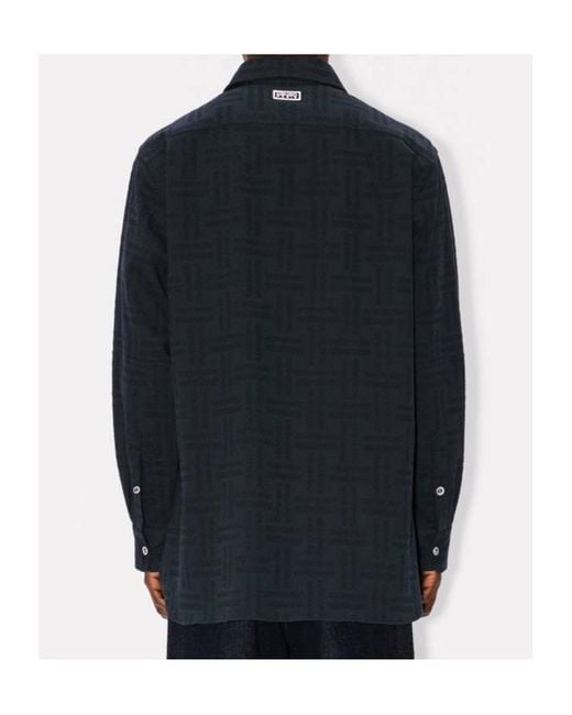KENZO Blue Weave' Workwear Overshirt for men