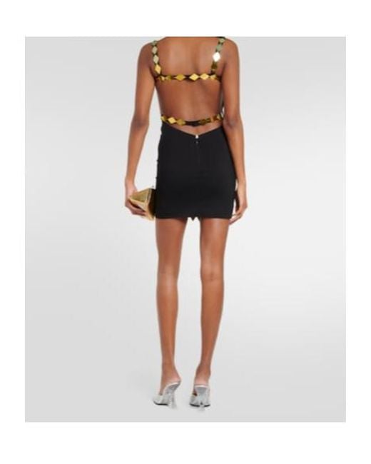 The Attico Metallic Rue Embellished Minidress