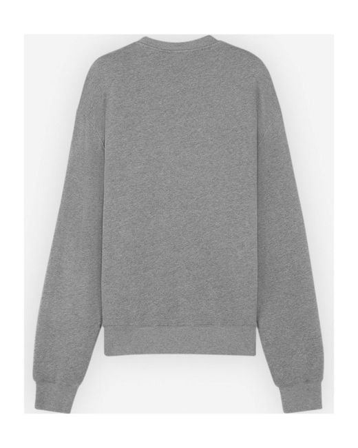Maison Kitsuné Gray Maison Kitsuné Fox Head Patch Crewneck Sweatshirt for men