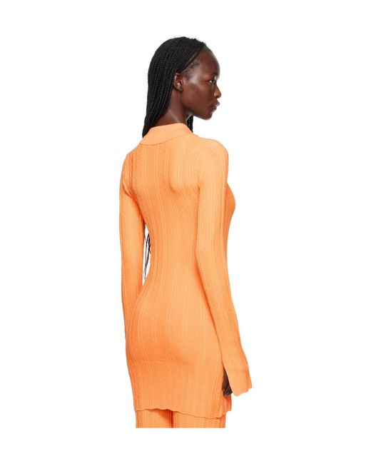 REMAIN Birger Orange Button-Down Cardigan