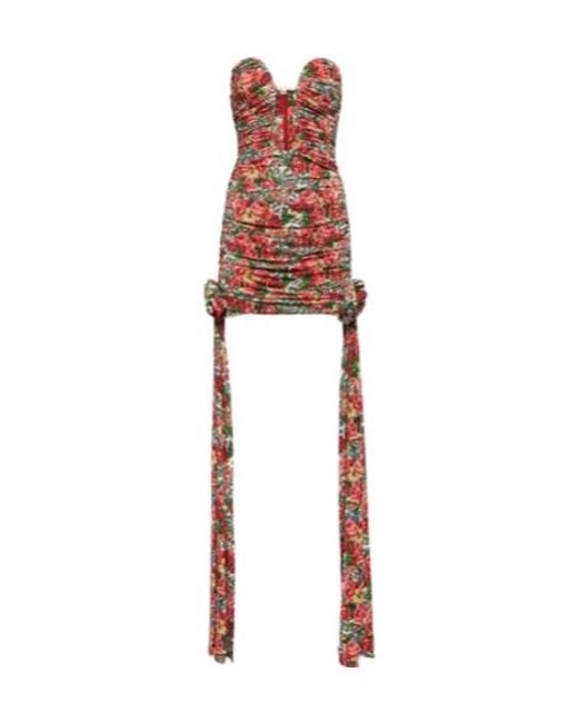 Magda Butrym White Floral Ruched Minidress