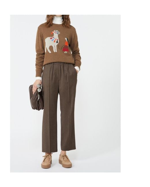 Weekend by Maxmara Brown Crew Neck Sweater