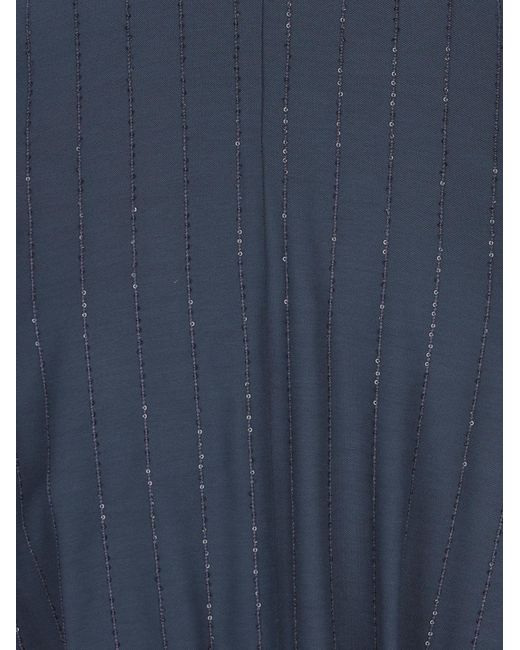 Brunello Cucinelli Blue Belted Chalkstripe Blazer