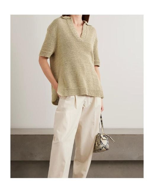 Joseph Natural Rian Knitted Polo Shirt