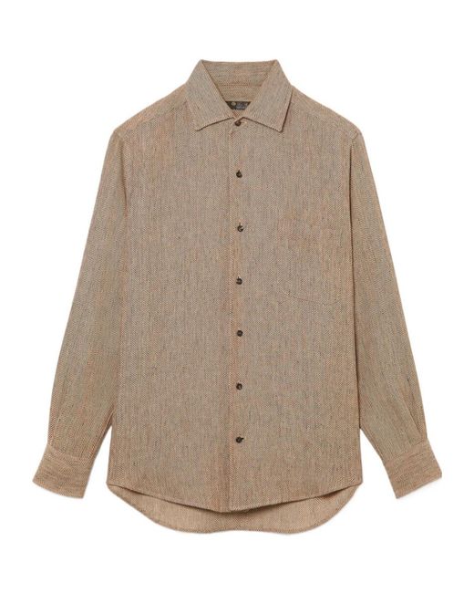 Loro Piana André Long-Sleeved Shirt in Natural | Lyst