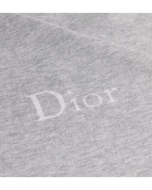 Dior Gray T-Shirt With Embroidery, Oversized Fit for men