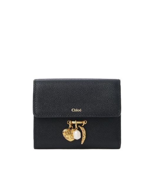 Chloé Black Chloé Small Chloé Charms Tri-Fold Wallet
