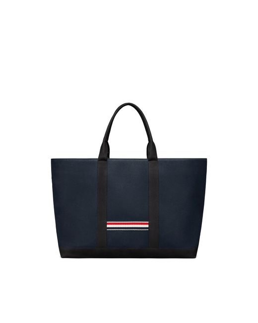 Thom Browne Blue Striped Medium Tool Tote Bag