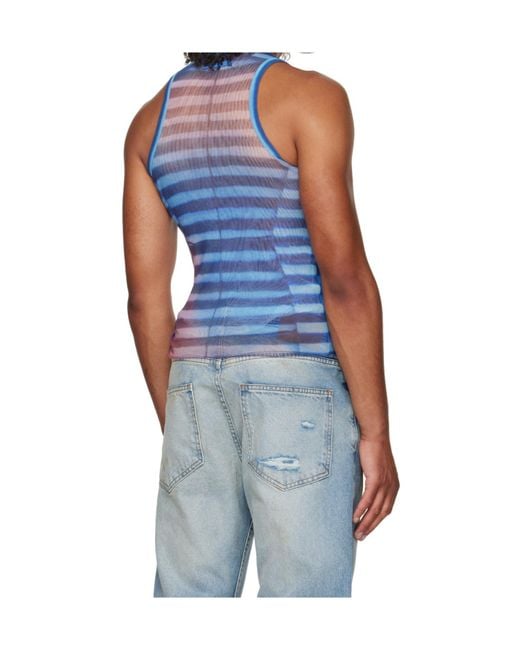 Jean Paul Gaultier Blue Air Tank Top