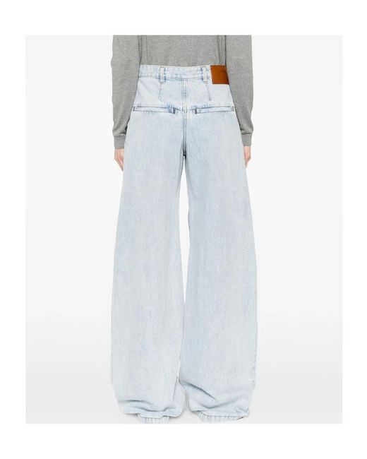 Entire studios Blue Front Split Wide Leg Jeans