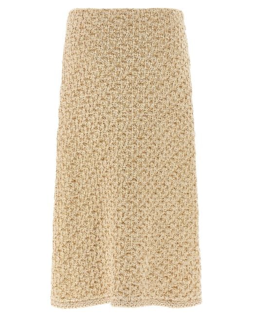 Fabiana Filippi Natural Tweed Midi Skirt
