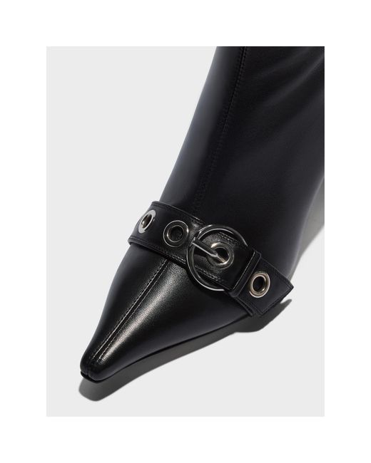 Aeyde Black Solid Color Ankle Heeled Boots