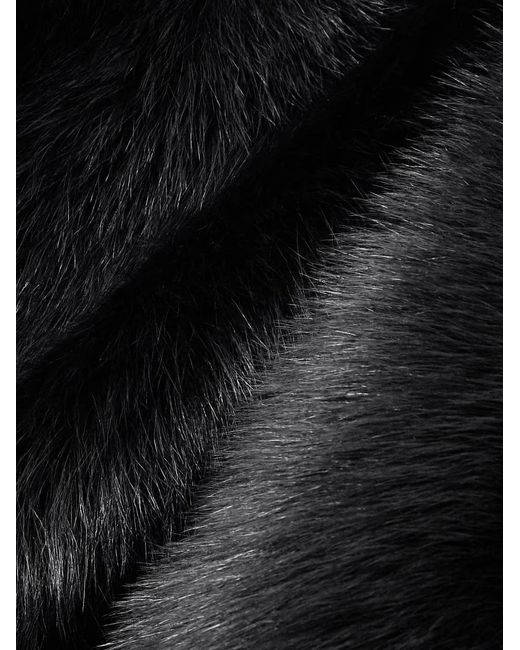 Dolce & Gabbana Black Belted Faux-Fur Jacket