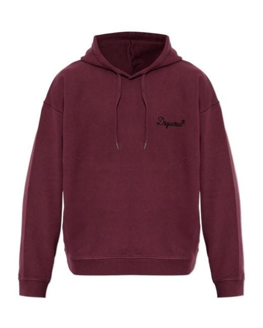 DSquared² Purple Long-Sleeve Hooded Sweatshirt for men