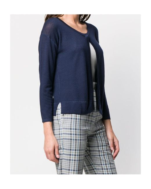 Lela Rose Blue One Button Cardigan