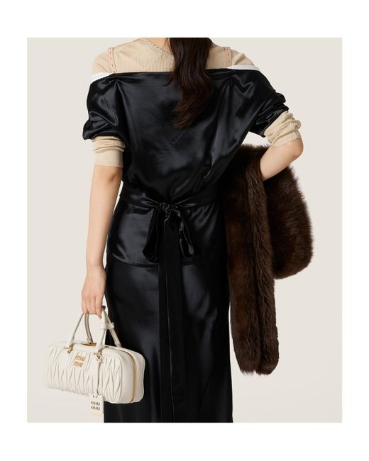 Miu Miu Black Long Satin Dress