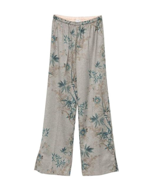 Forte_forte Gray Patterned Casual Trousers