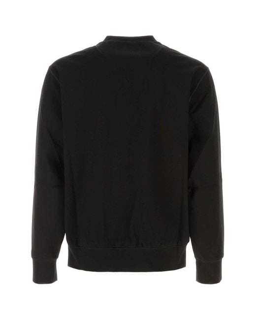 Prada Black Triangle-Logo Crewneck Sweatshirt for men