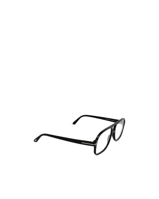 Tom Ford White Eyewear Pilot Frame Glasses for men