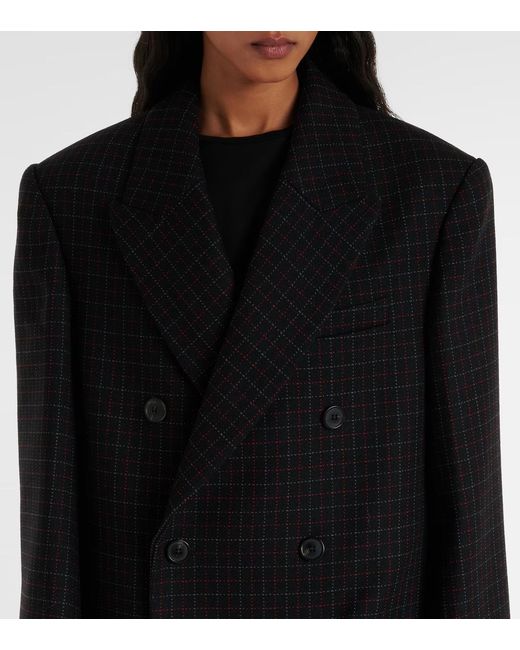 Wardrobe NYC Black Plaid Double-Breasted Coat