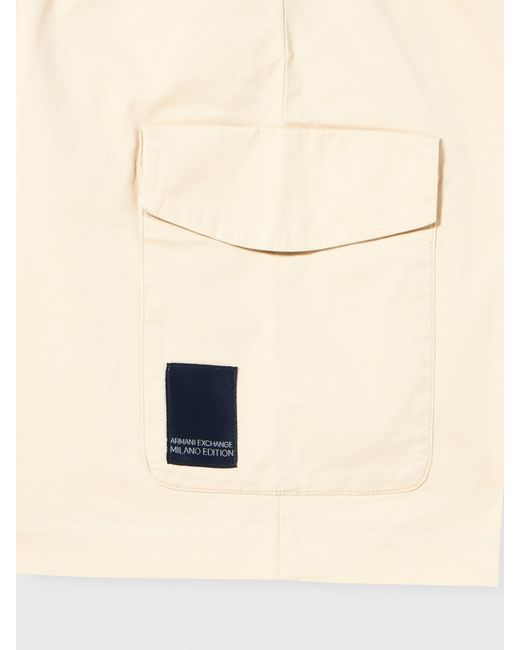 ARMANI EXCHANGE Natural Belt-Loop Shorts for men