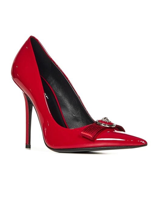 Versace Red Gianni Pointed-Toe Pumps