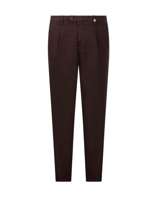 Myths Brown Straight-Leg Casual Trousers for men