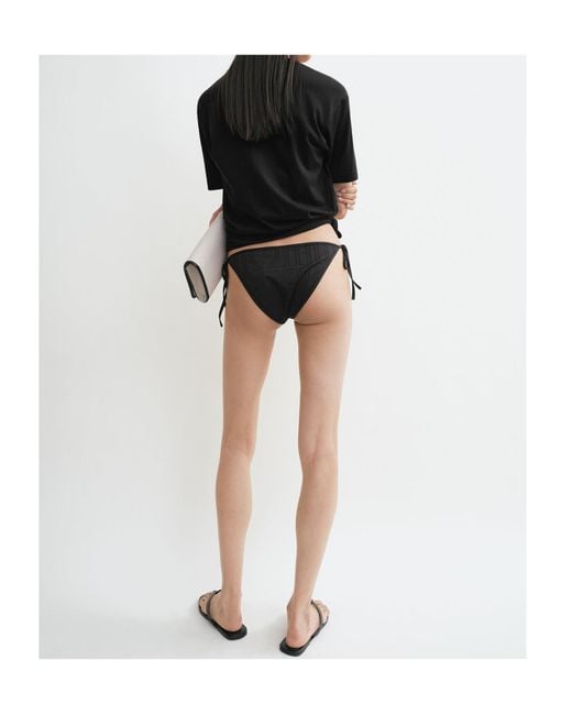 Totême Black Monogram Pointelle Bikini Bottoms