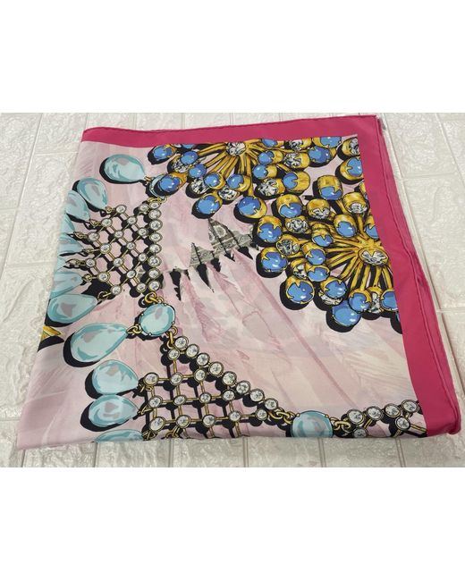 Dior White Patterned Scarf