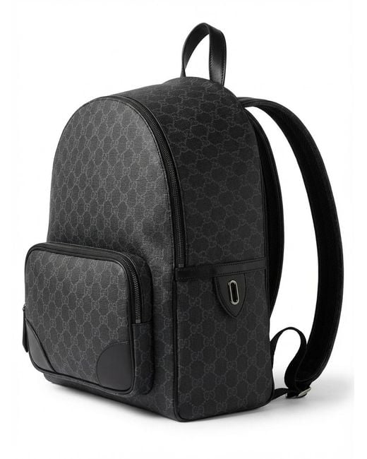Gucci Black Gg Emblem Medium Backpack for men