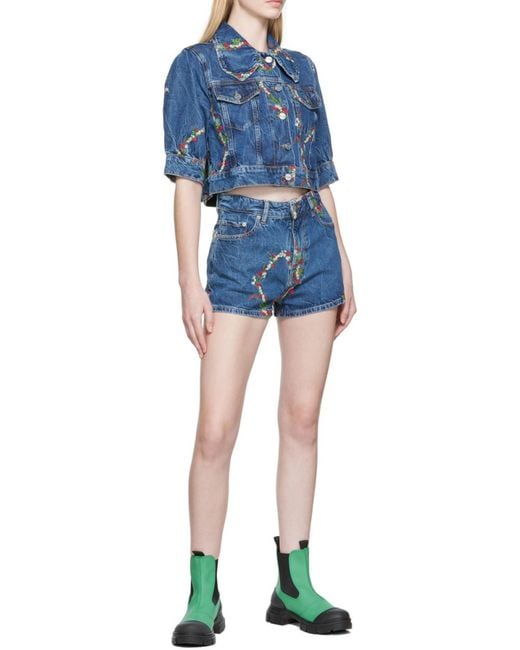 Ganni Green Chunky Slip-On Boots