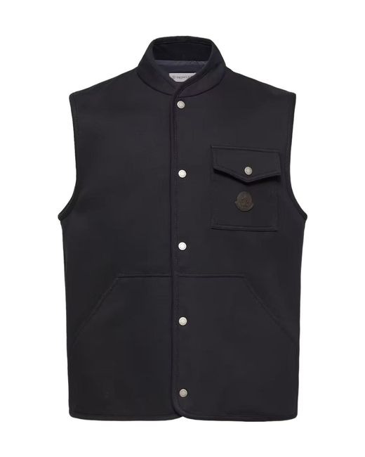 Moncler Blue Catoctin Logo Patch Gilet for men