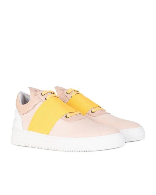 Filling Pieces Yellow Round Toe Low-Top Casual Shoes for men