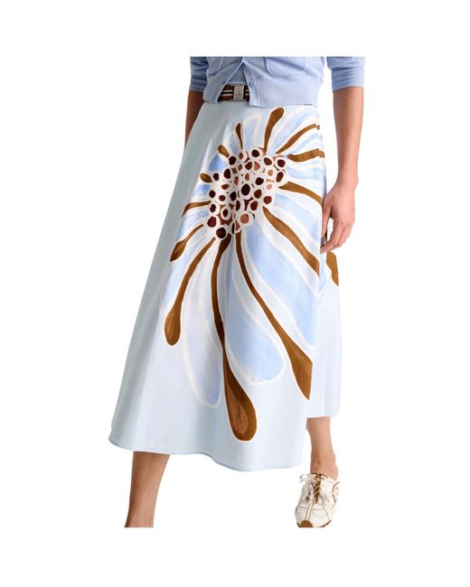 Dorothee Schumacher Blue Floral Power Skirt