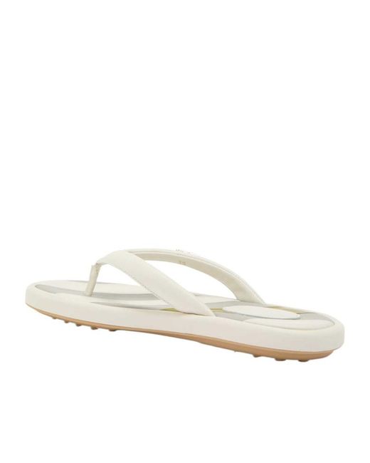 Tod's White Logo Sandals