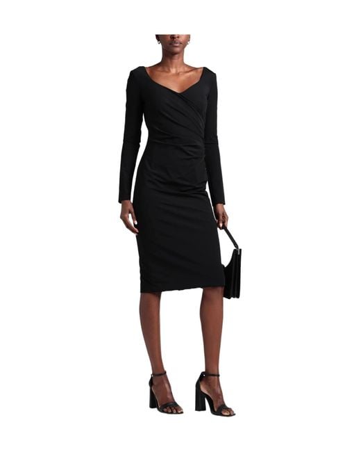 Max Mara Black Light-Colored Bodycon Dress