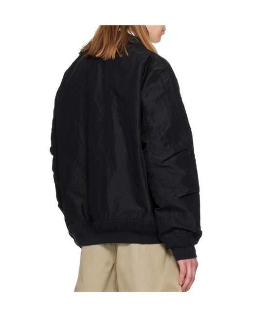 Sacai Black Zip-Up Bomber Jacket for men