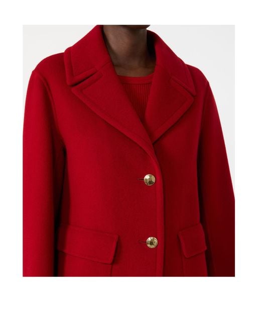 Max Mara Red 'S Smmsissy Button-Up Coat