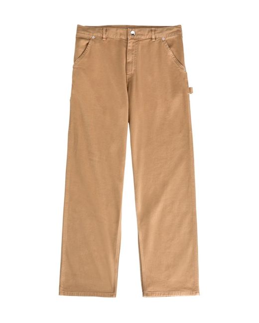 Moncler Natural Straight-Leg Stretch-Cotton Trousers for men