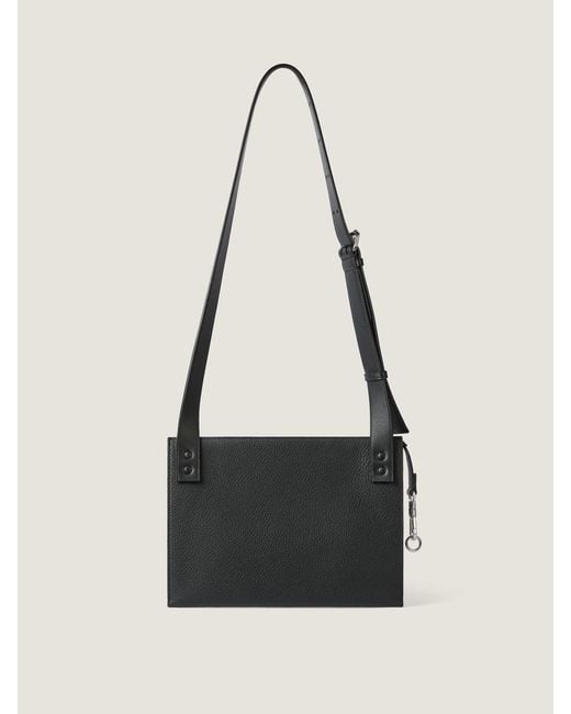 Givenchy Black Flat-Leather Messenger Bag for men