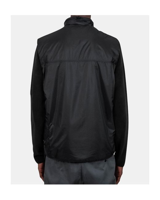 C P Company Black Zip-Up Logo-Detail Gilet for men