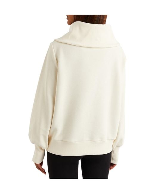 Varley White Stretch-Cotton Half-Zip Sweatshirt