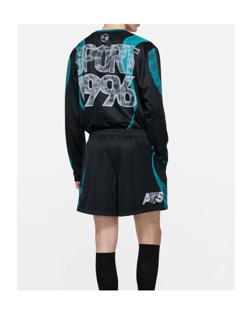 Acne Blue Casual Graphic Shorts