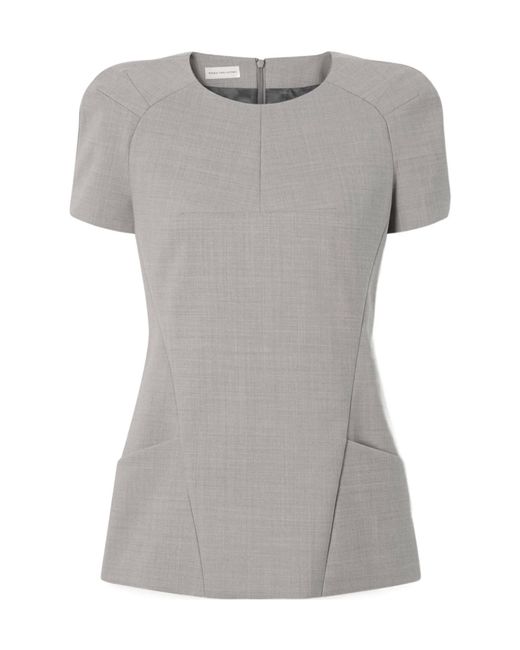 Dries Van Noten Gray Mélange Grain De Poudre Blouse