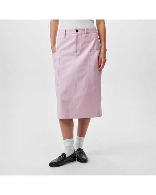 Gucci Pink Canvas Midi Skirt